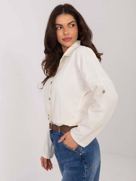 Jasnobeżowa rozpinana koszula z sztruksu