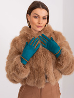 Hurt Morskie damskie rękawiczki z ozdobnym paskiem