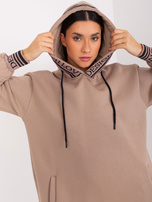 Hurt Ciemnobeżowa asymetryczna sukienka dresowa 