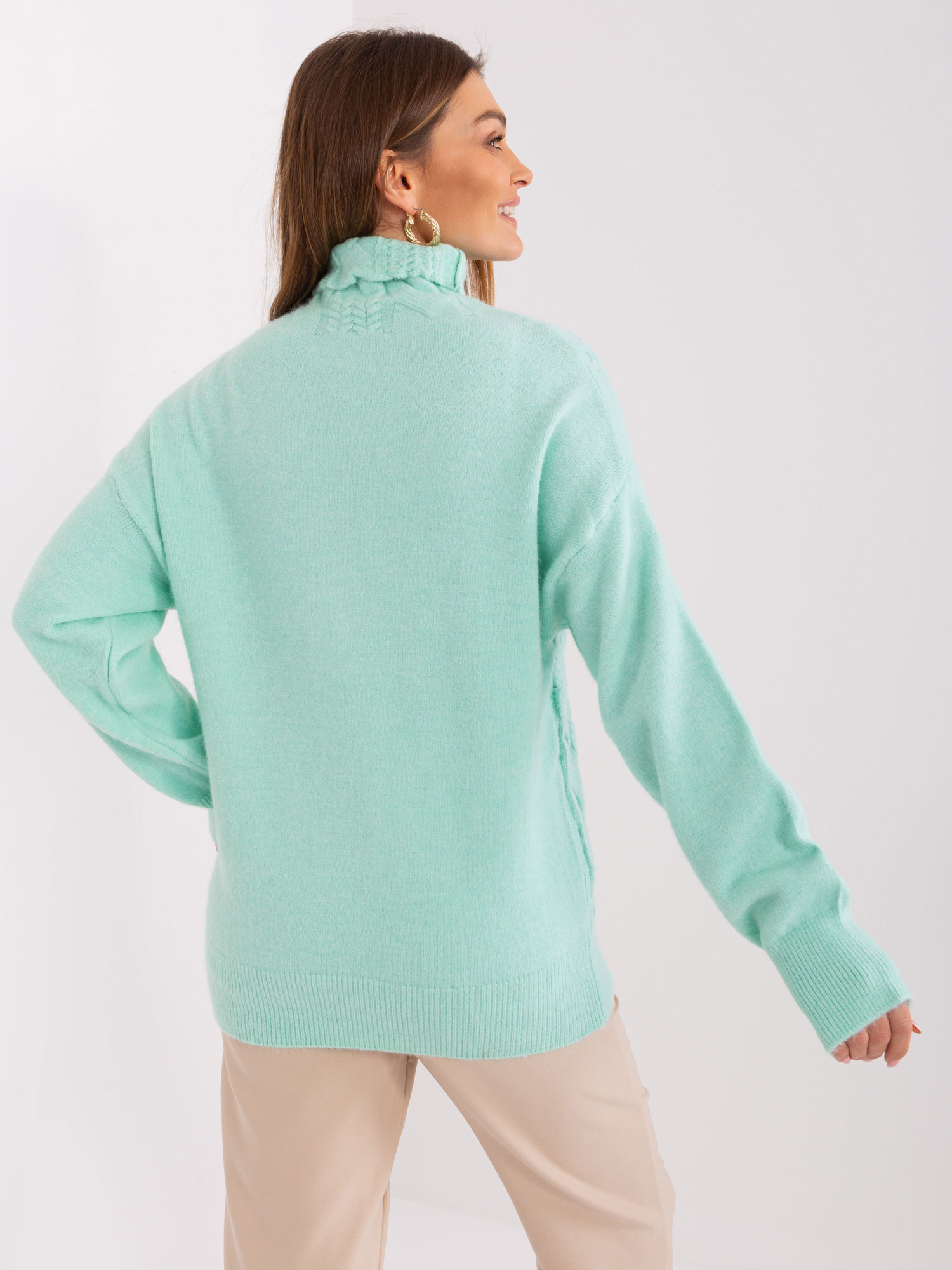 Sweter ciemny miętowy