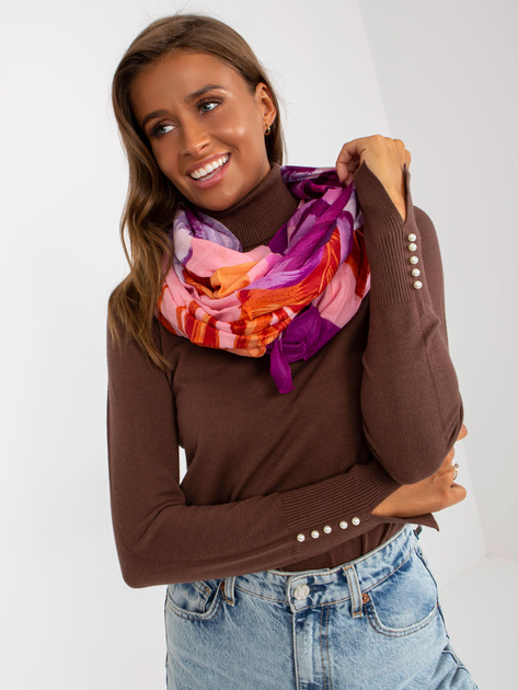 Hurtownia online Fioletowa bawełniana chusta z motywem