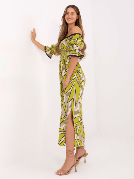 Khaki-beżowa z elastycznym marszczeniem