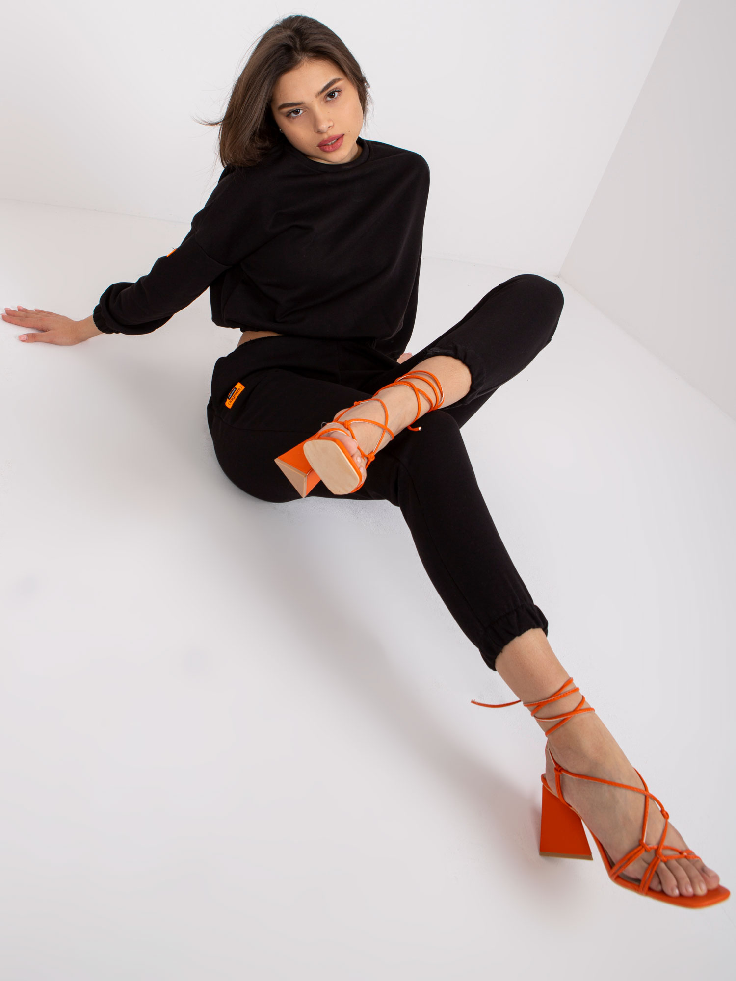 Black Women's Cotton Sweatsuit Set Liliana 