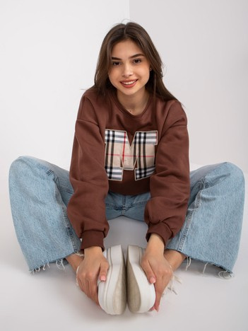 Dunkelbrauner Sweatshirt mit Druck Elise.