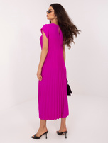 Ciemnofioletowa plisowana sukienka bez rękawów RUE PARIS 