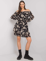 Czarno-beżowa sukienka hiszpanka z falbaną Briannon