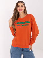 Hurt Ciemnopomarańczowa luźna bluza bez kaptura z napisami 