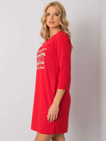 Czerwona sukienka z kieszeniami Marseille