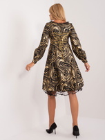 Hurt Złoto-czarna sukienka wieczorowa z gorsetowym wiązaniem