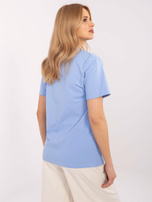 Hurt Jasnoniebieski bawełniany t-shirt damski z napisem