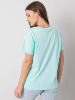 Miętowy t-shirt z nadrukiem Aosta