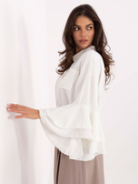 Ecru koszula z falbankami przy rękawach RUE PARIS