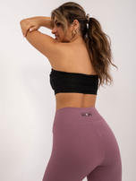 Hurt Brudnoróżowe sportowe legginsy basic w prążek
