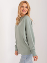 Hurt Pistacjowa dresowa bluza bez kaptura SUBLEVEL