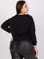 Schwarzer kurzer Sweatshirt Plus Size Louna.
