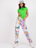 Jasnozielony t-shirt z okraglym dekoltem Peachy