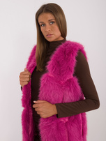 Hurtownia Fuksjowa futrzana kamizelka z kieszeniami