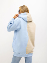 Hurt beige-blau Damen Basic Hoodie mit Kapuze RUE PARIS.