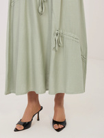 Khaki rozkloszowana spódnica na lato