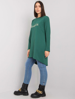 Ciemnozielona tunika plus size z kieszeniami Alexiah