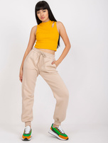 Beżowe spodnie dresowe basic slim fit Julia