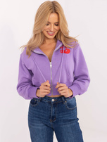 Hurt Fioletowa krótka buza rozpinana z nadrukiem 