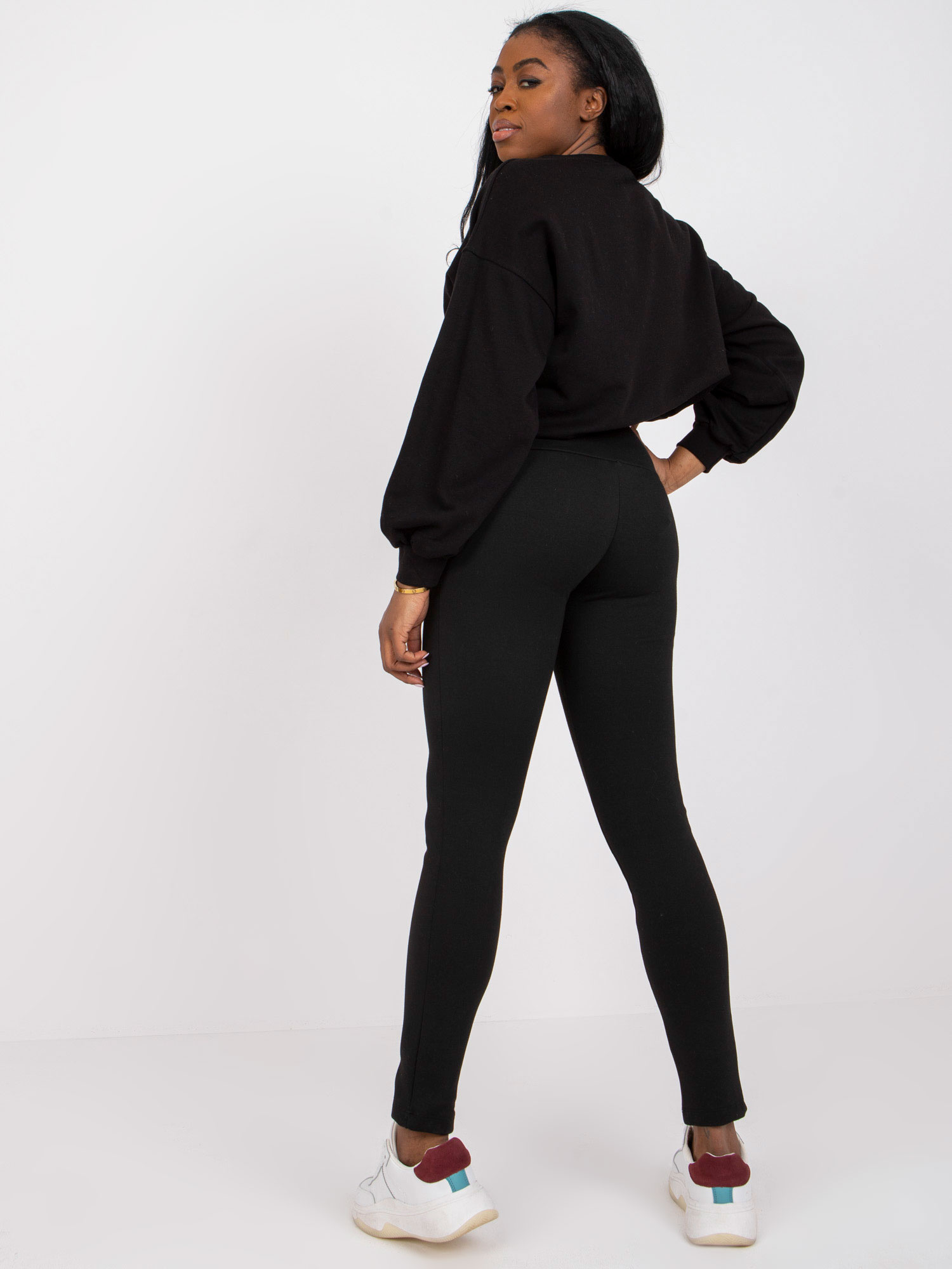 Schwarze Leggings für den Alltag mit hohem Bund RUE PARIS.