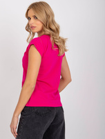 Fuksjowy t-shirt basic Atlanta RUE PARIS 