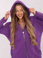 Fioletowa dresowa bluza basic z suwakiem Tina RUE PARIS 