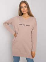 Dark beige tunic with the inscription Halifax RUE PARIS