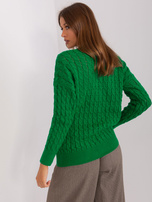 Hurt Zielony sweter rozpinany z dekoltem V RUE PARIS