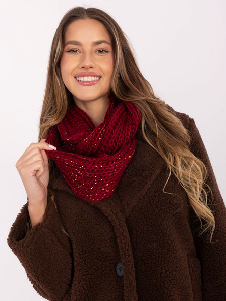 Bordowy zimowy komin damski