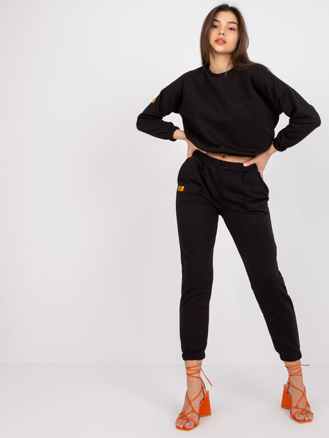 Czarny damski komplet dresowy z bawełny Liliana