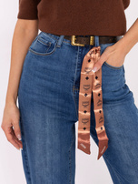 Ciemnoniebieskie jeansy baloon z paskiem 