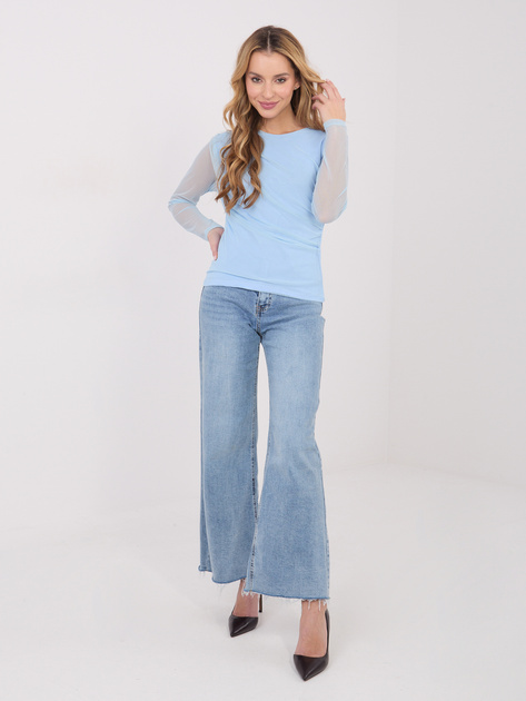 Jasnoniebieska elegancka bluzka z siateczki