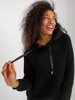 Hurt Black hoodie sweatshirt with drawstrings OCH BELLA.