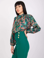 Zielone eleganckie spodnie z kantami Salerno