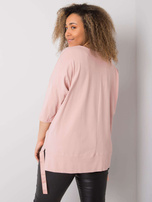 Růžová plus size blůza s aplikací Darren.
