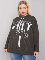 Ciemna khaki bluza plus size bez kaptura Hackney