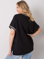 Czarna bluzka plus size z aplikacją Billi