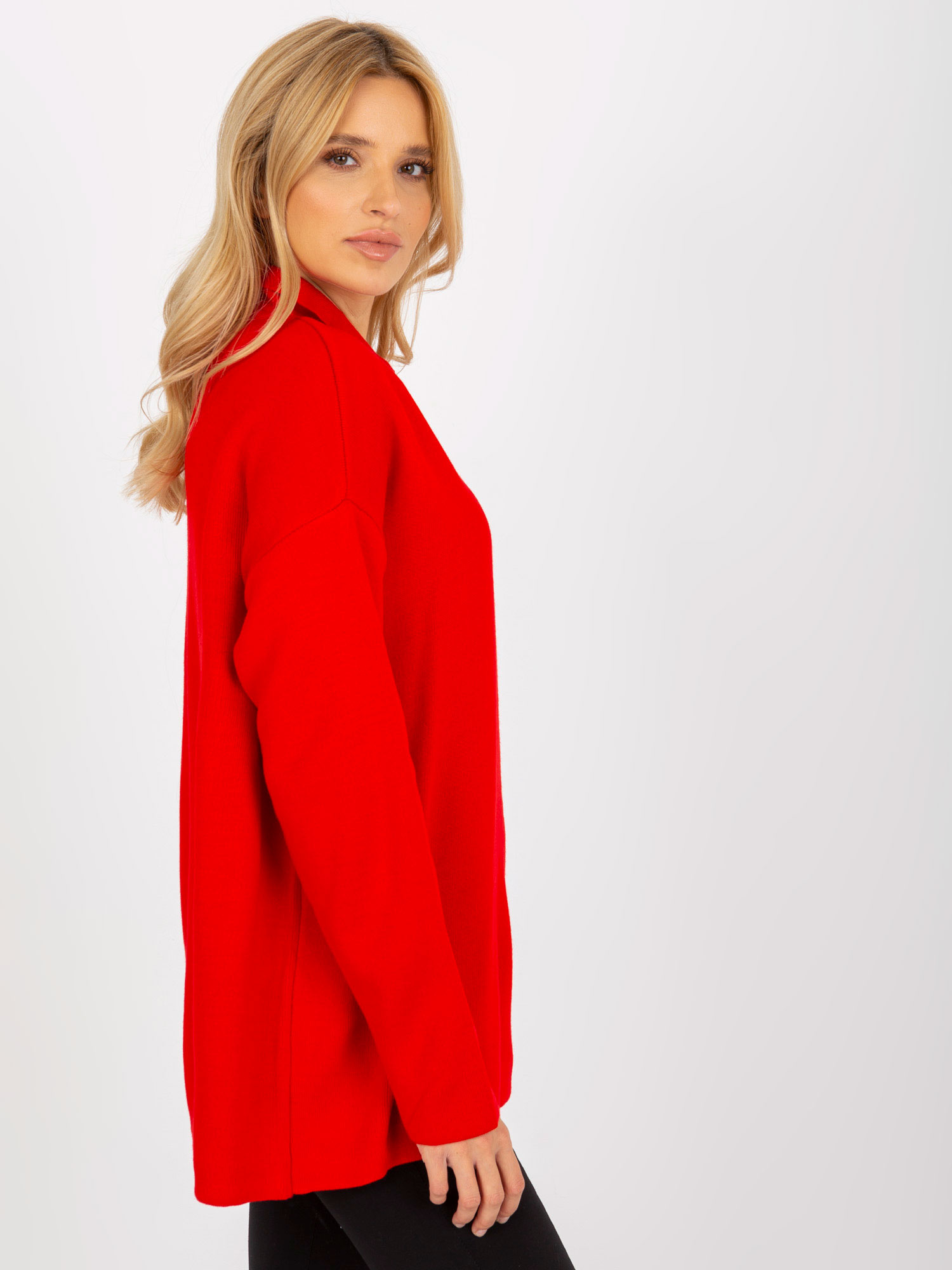 Hurt Red long oversized sweater with collar RUE PARIS.