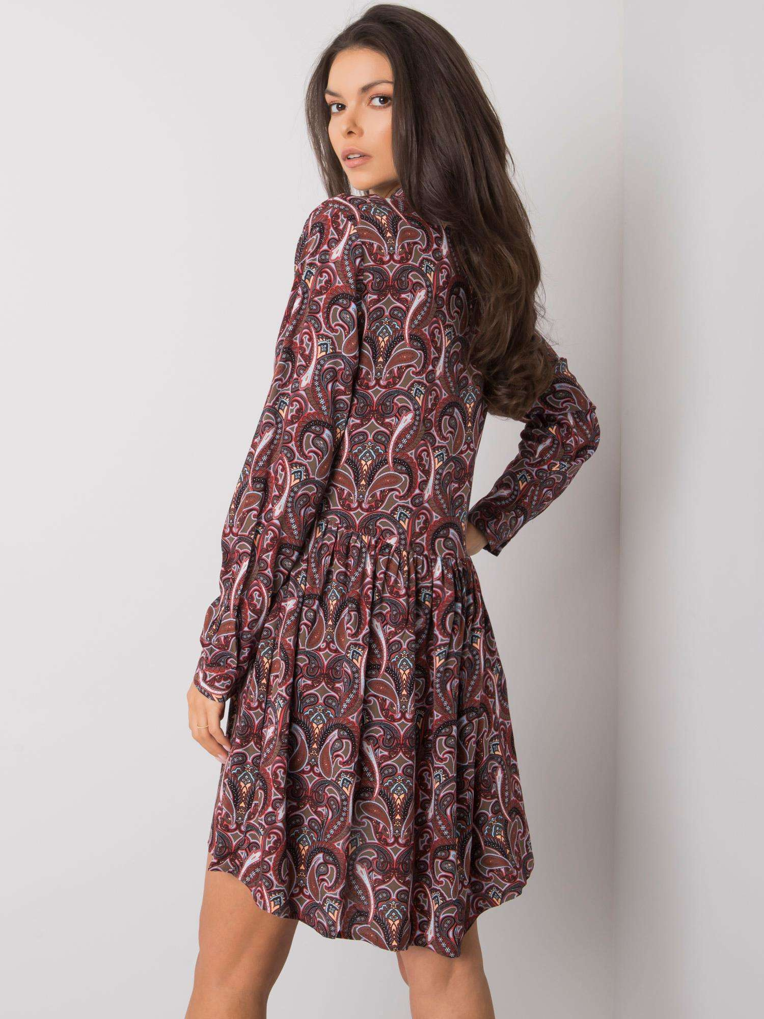 Dunkelbraunes Kleid mit Prints Alannah FRESH MADE.