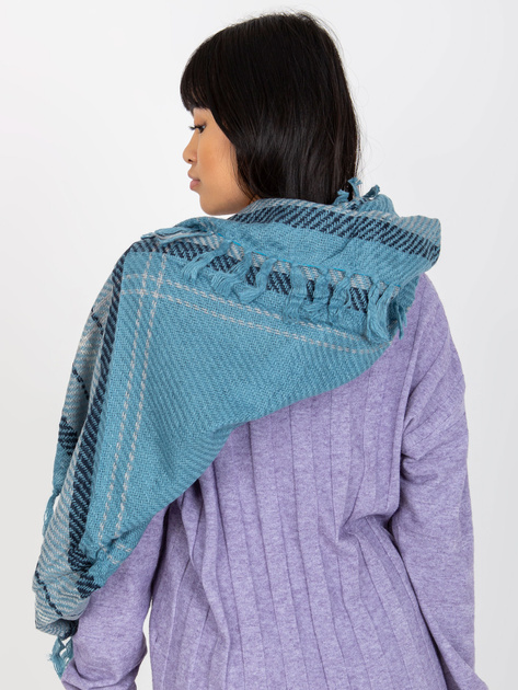 Hurtownia online Niebieski szalik damski z frędzlami