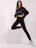 Hurt Czarny komplet casualowy z bluzą oversize 