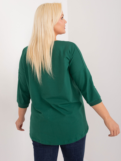Hurt Ciemnozielona bluzka plus size z aplikacją