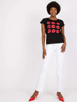 Czarny t-shirt z nadrukiem Malvina MAYFLIES