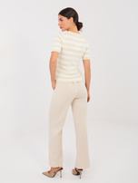 Jasnobeżowe dresowe spodnie w eleganckim stylu  RUE PARIS 