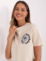 Hurt light beige fitted t-shirt SUBLEVEL.
