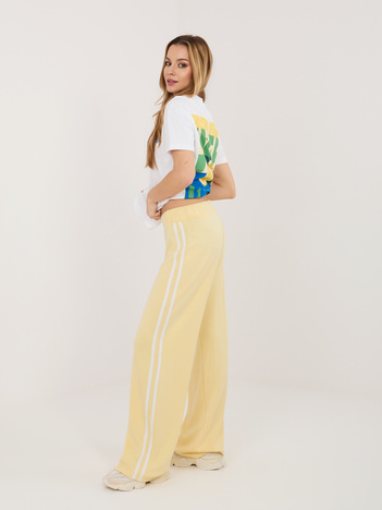 Jasnożółte dresowe spodnie z wiskozą