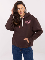 Dunkelbraune Damen Sweatshirt mit Kapuze SUBLEVEL.